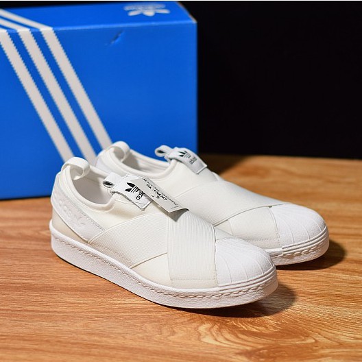 adidas originals superstar slip on white