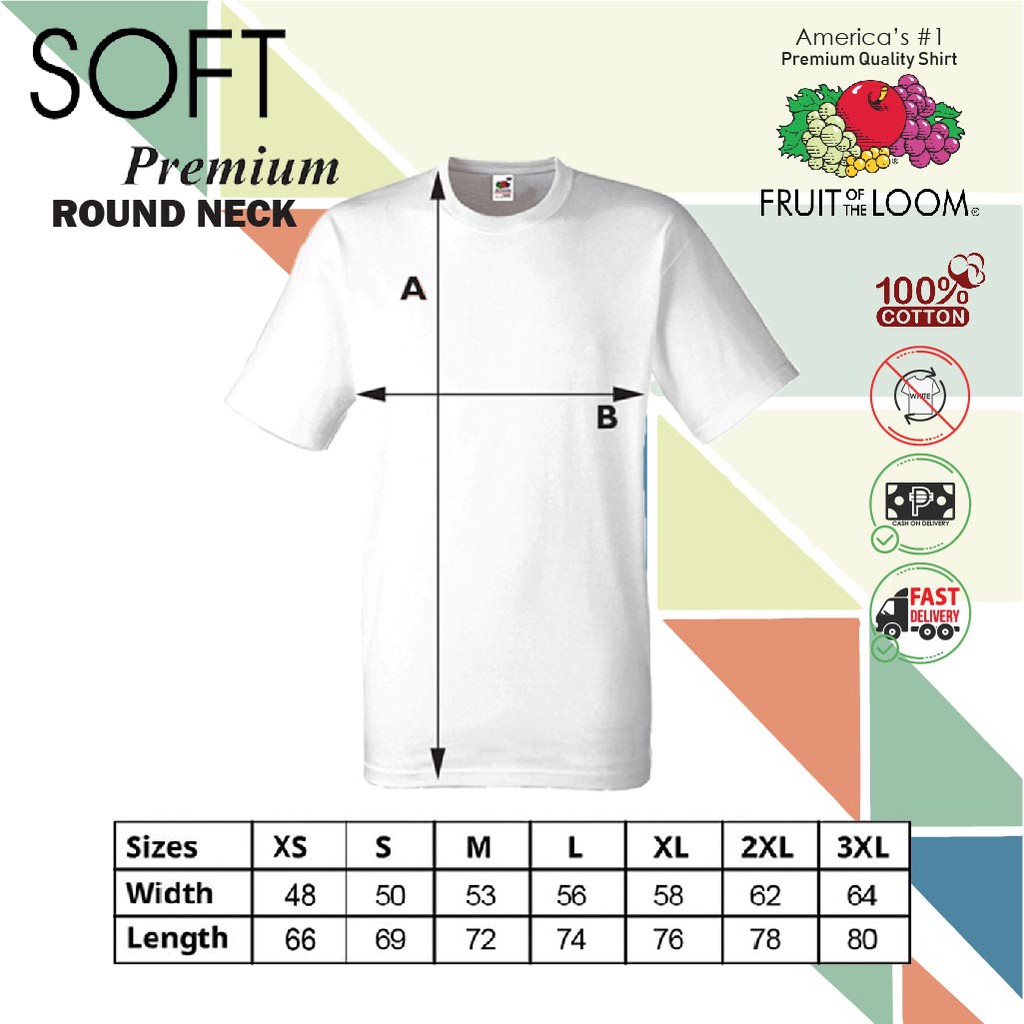 fruit of the loom sweatshirt size chart