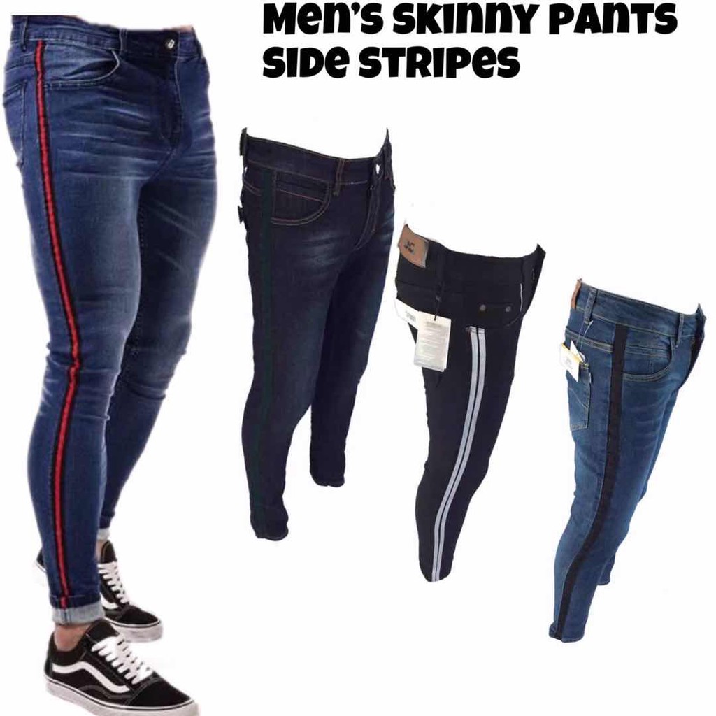 mens skinny striped jeans