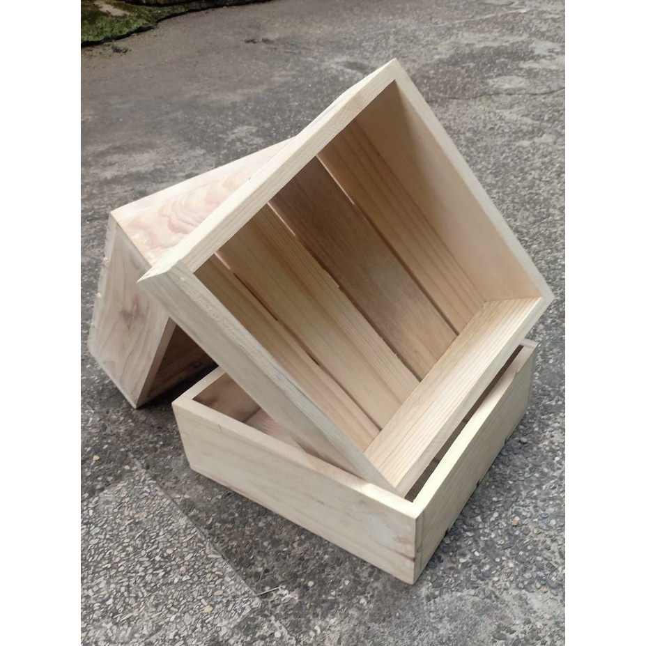 Wooden Crate / Fruit Crate / Wooden Box 10x10x3 inches Shopee