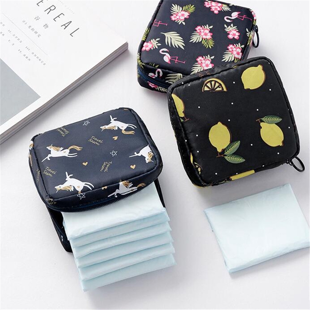 llio Portable Sanitary Towel Storage Case Bag Holder Napkin Pad Organizer 