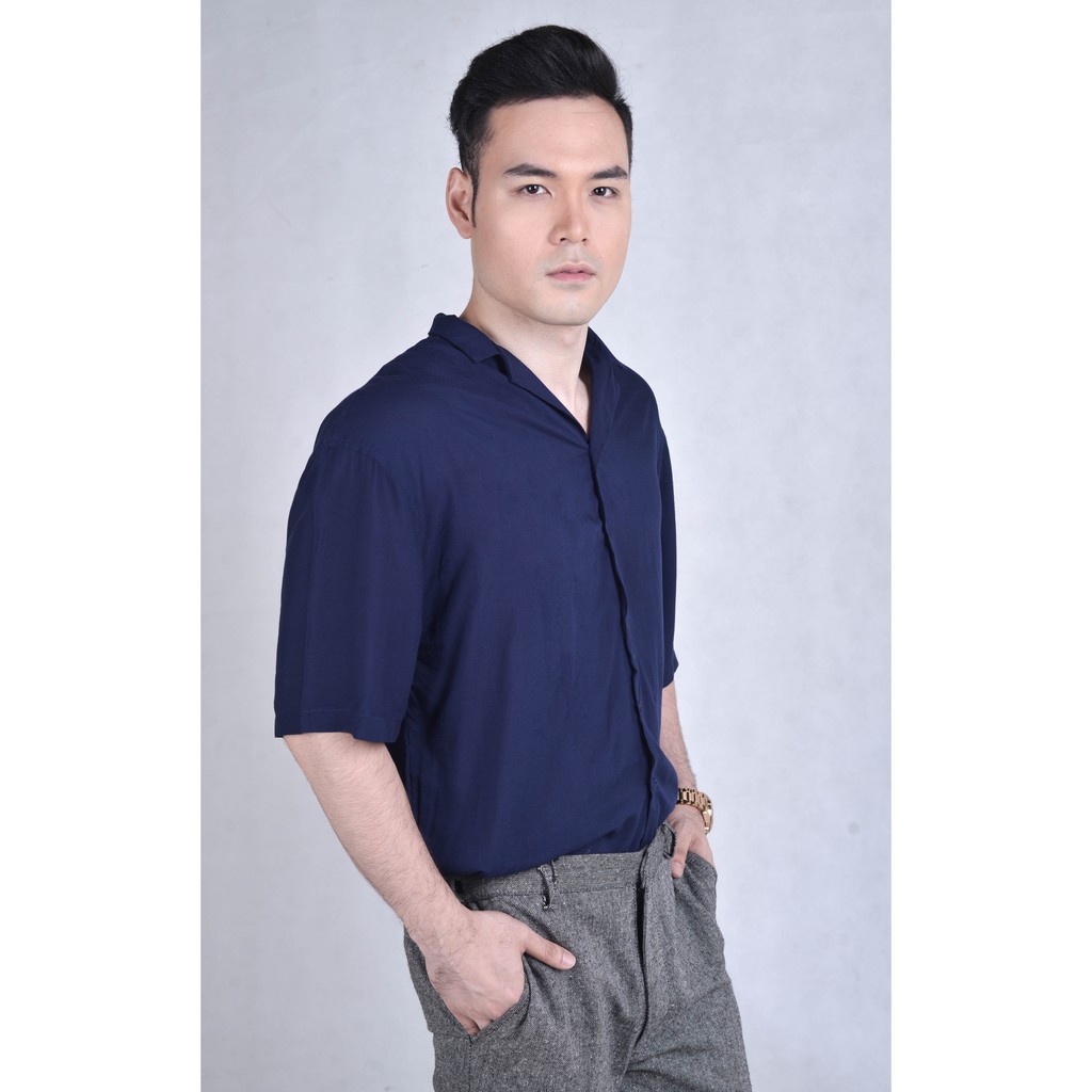 navy polo button down