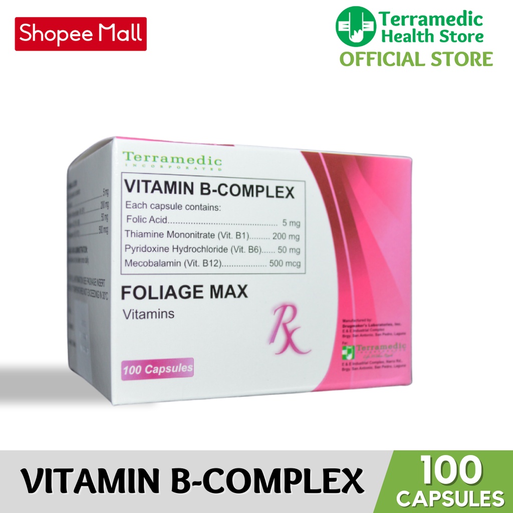 FOLIAGE MAX Folic Acid And Vitamin B-Complex 100 Capsules | Shopee ...