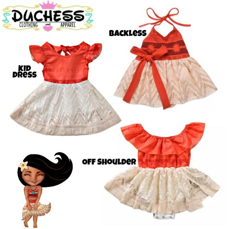 Disney Princess Moana Baby Costume Birthday Dress Shopee Philippines