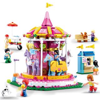 carousel wooden city train table