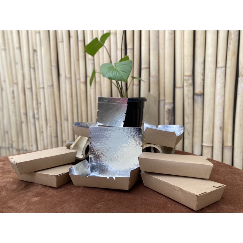 25 pcs Spaghetti box 500cc silver and brown