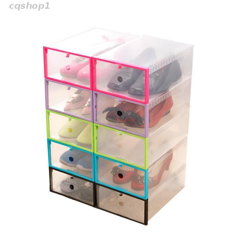 Cqshop Plastic Magnetically Side Open Transparent Stackable
