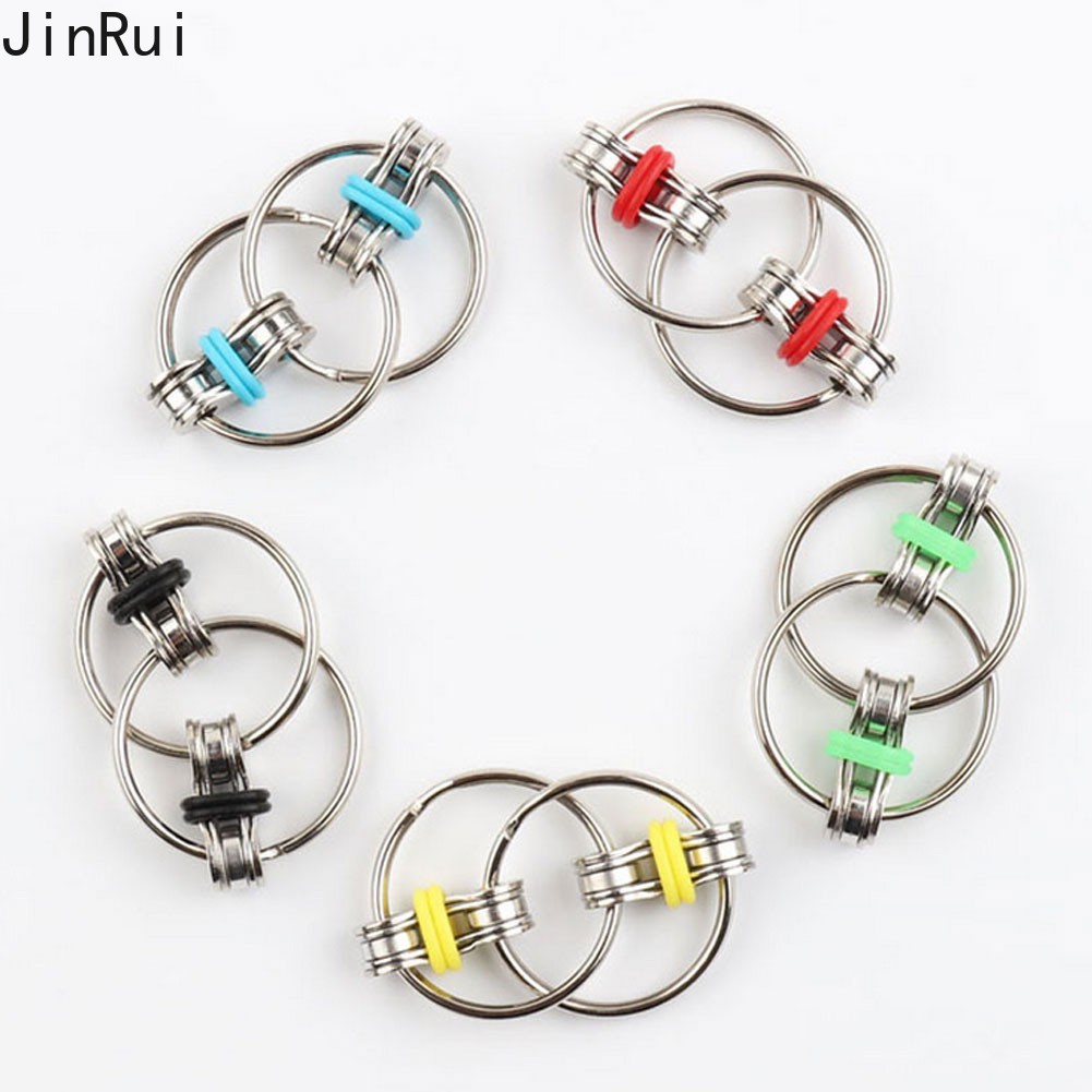 Bicycle Chain Fidget Metal Hand Spinner Key Ring Sensory Toy Stress Relieve 