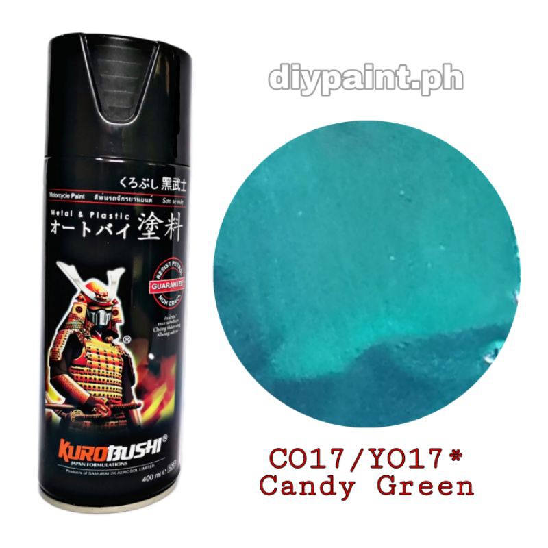 C017/Y017* CANDY GREEN SAMURAI SPRAY PAINT diypaint.ph Shopee
