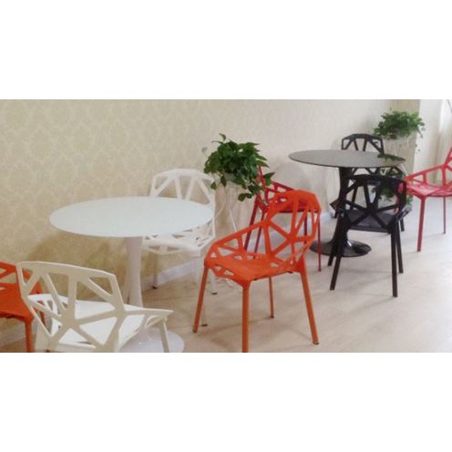 Nordic Skeleton Chair Abs Pp Plastic White Metal Legs 45 55 81cm