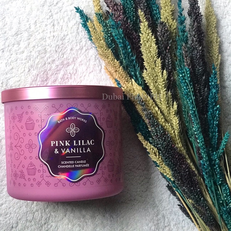 pink lilac and vanilla candle bath and body works