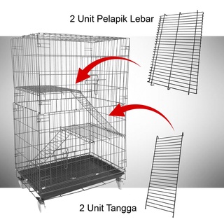 Cat Cage Collapsible 2/ 3 layers Cat Cage With Free Poop Tray Pet Cage Easy Assemble Kitten Cage #5