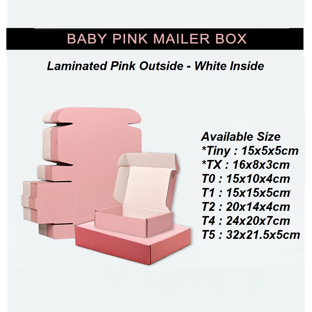 Laminated Baby Pink Corrugated Box/ Carton/Kraft Mailer Box/ TBox Pink