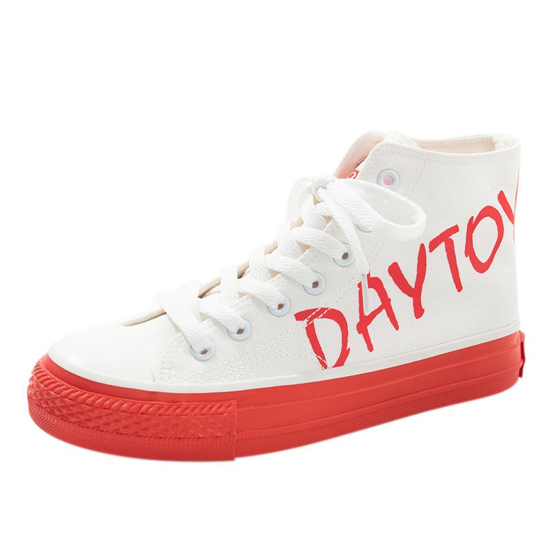 red high top canvas shoes