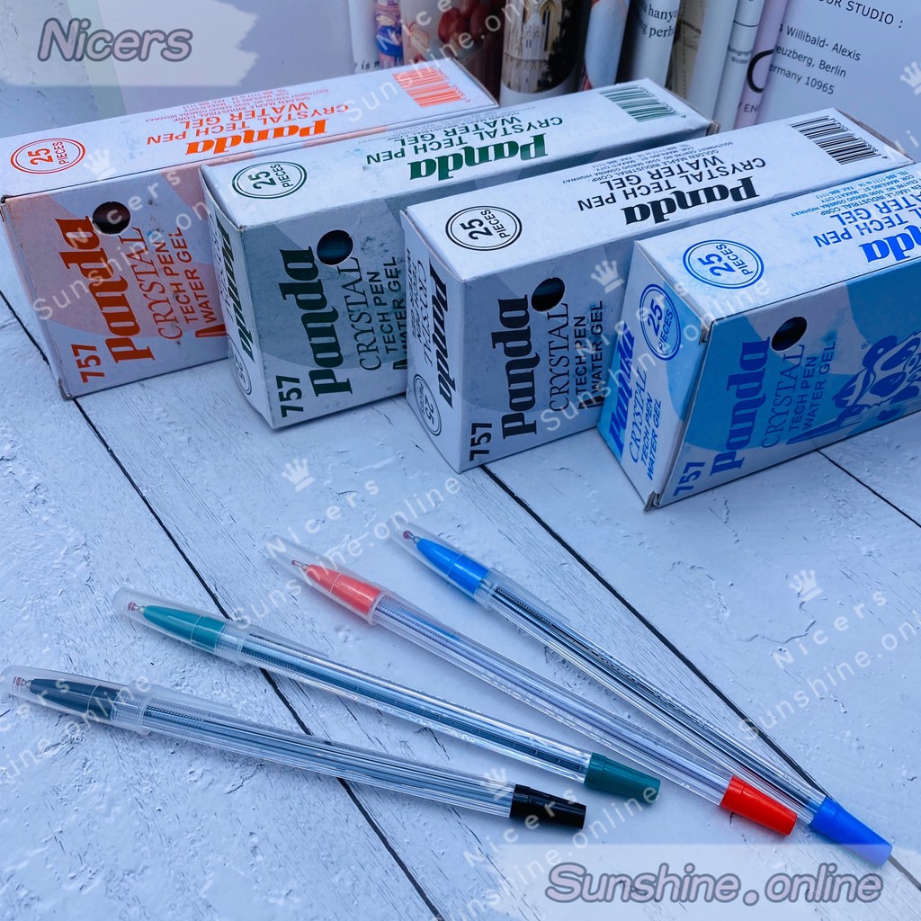 Original 25pcs PANDA 757 Crystal tech pen water gel Ballpen 0.7mm Shopee Philippines