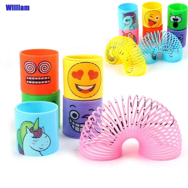 12pcs/pack Unicorn Emoji Face Coil Springs Kid Carnival Prize Goody Bag