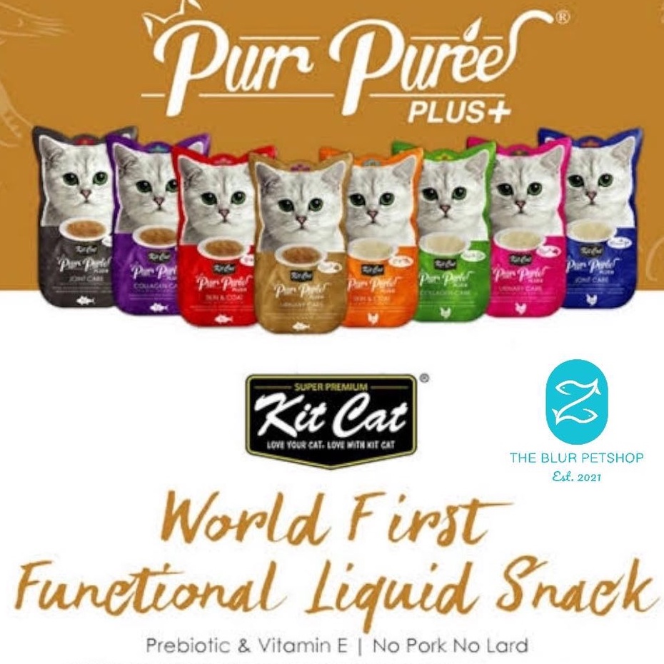15g Kitcat Purr Puree Plus 4 Sticks Cat Treat Cat Food Grainfree Cat