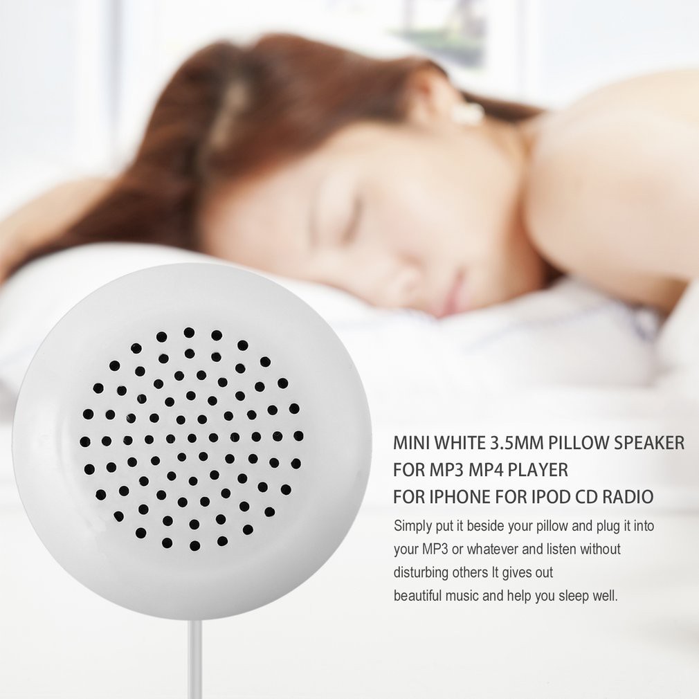 Mini White 3 5mm Pillow Speaker For Mp3 Mp4 Player Iphone Ipod Cd