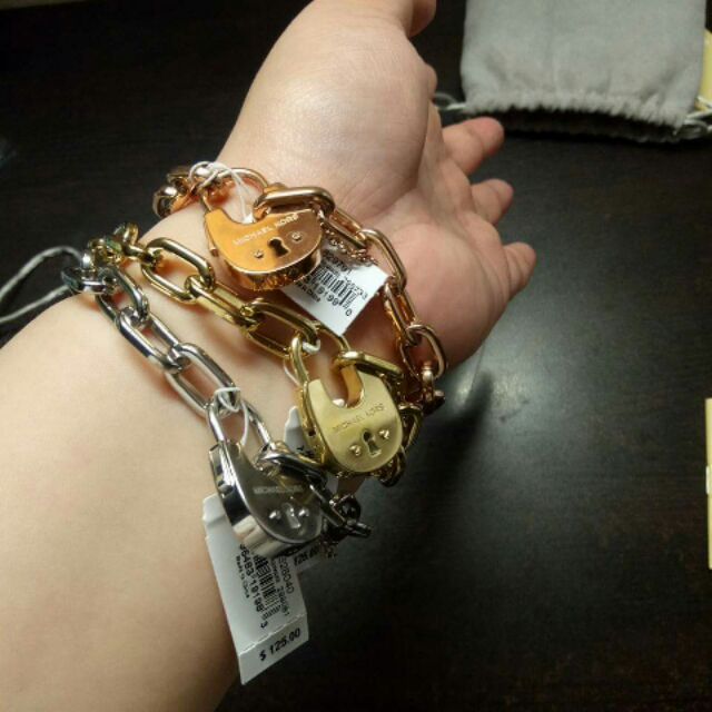 michael kors padlock bracelet silver