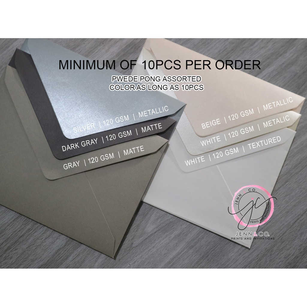 Envelopes — Beige, Gray, Black, White, Silver, Champagne