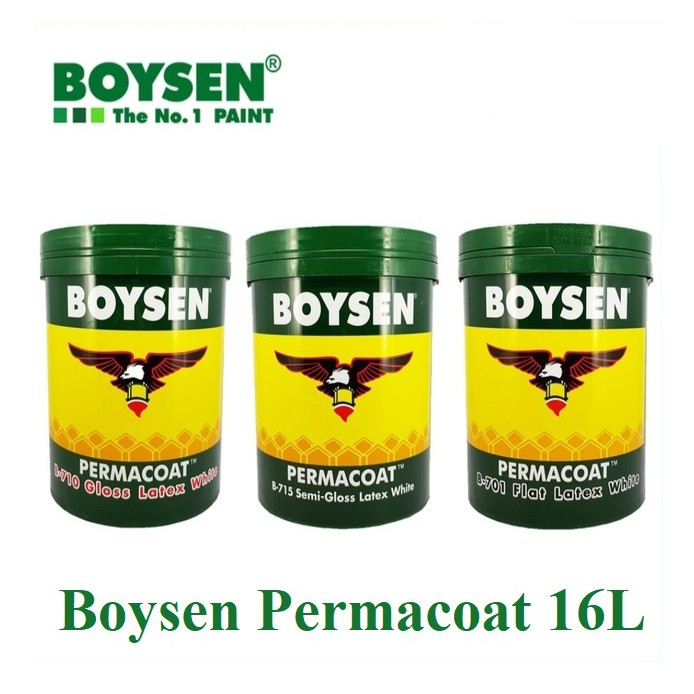 Original Boysen Permacoat Latex White Arcylic Latex Paint Pail 16l