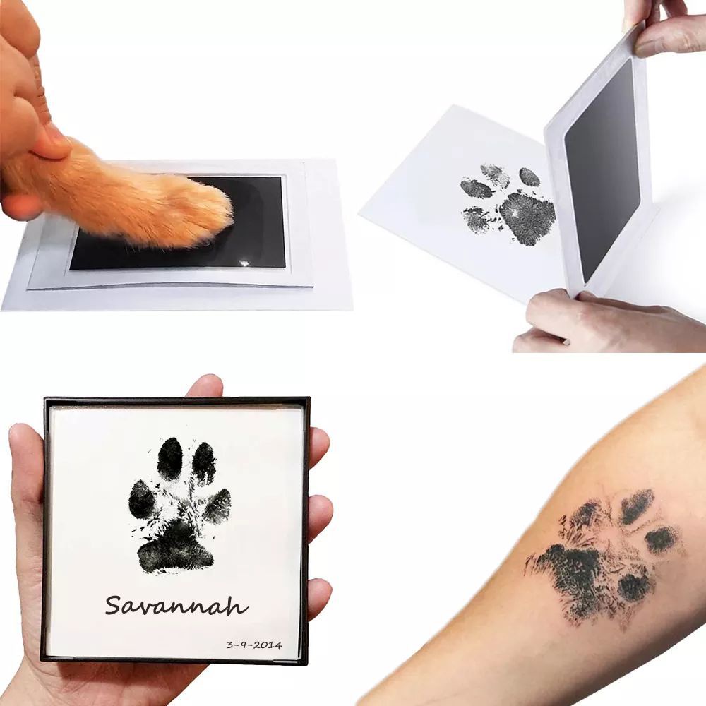 Safe Non-toxic Baby Footprints Handprint No Touch Skin Inkless Ink Pads Kits for 0-10 Months Newborn Pet Dog Paw Prints Souvenir