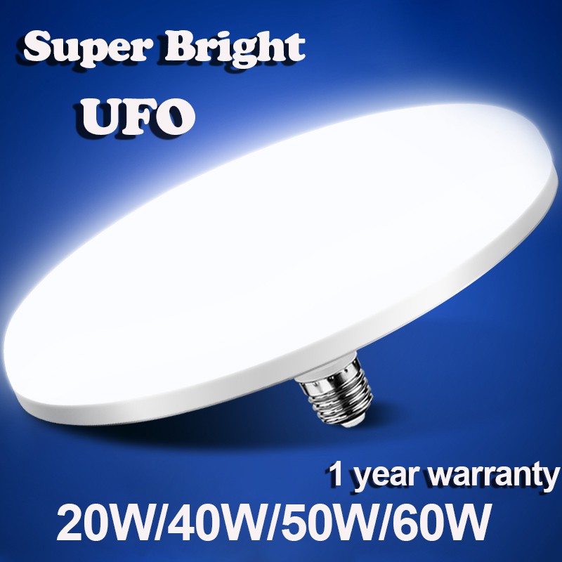 Ufo Led Light Bulbs E27 20w 40w 50w 60w Super Bright Led Lamp Ac220v 240v Spotlights For Home Lighting Bedroom Kitchen Cold White Shopee Philippines