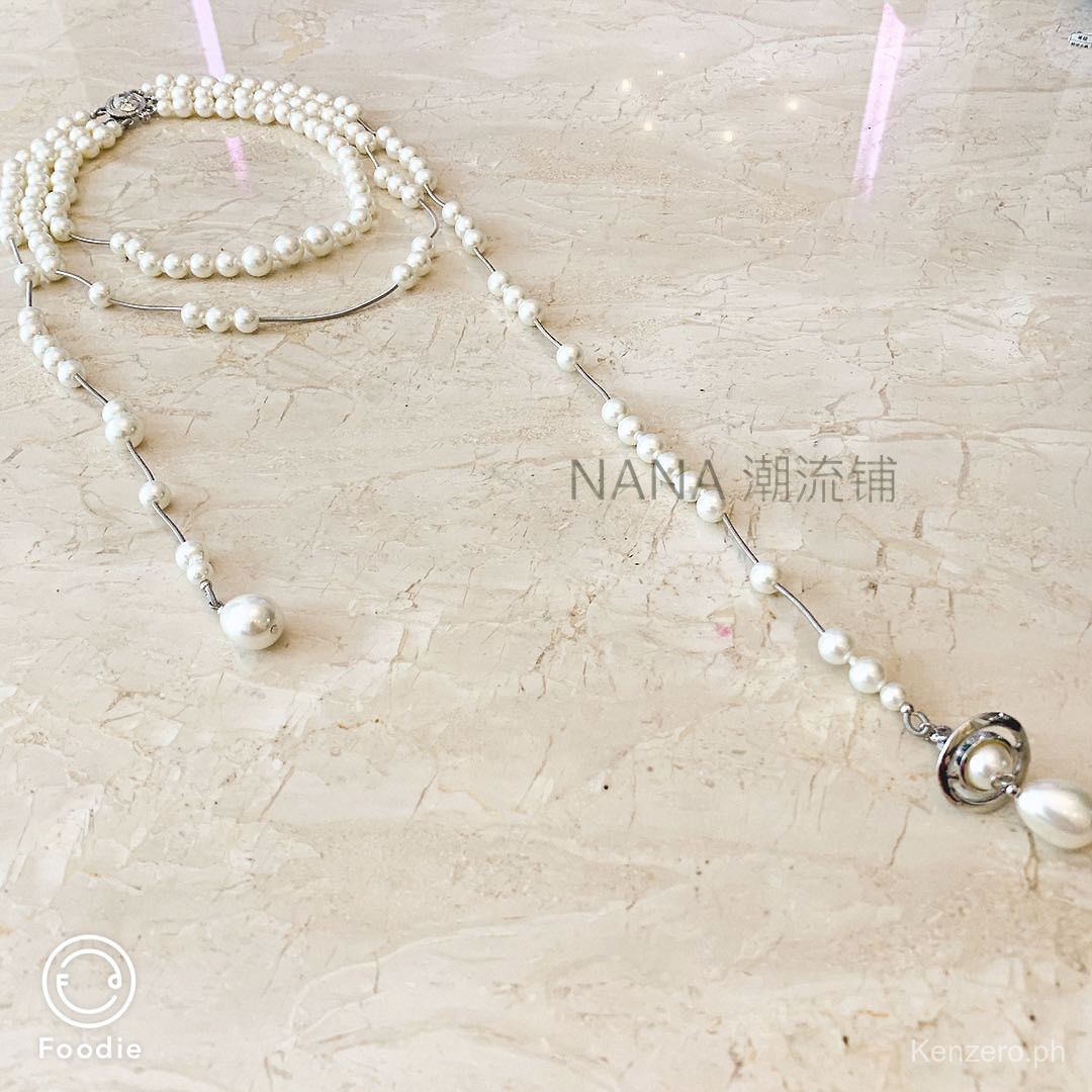 Vivienne Westwood New Same Internet Celebrity Asymmetric Broken Pearl Sweater Chain Three Dimensional Saturn Necklace Free Shipping Shopee Philippines