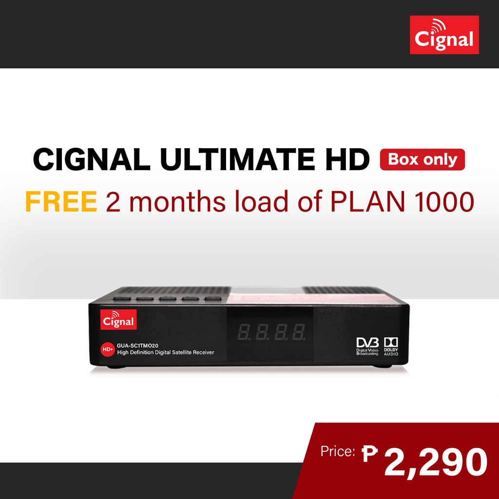 Cignal HD box only (Satellite dish not included) Shopee Philippines