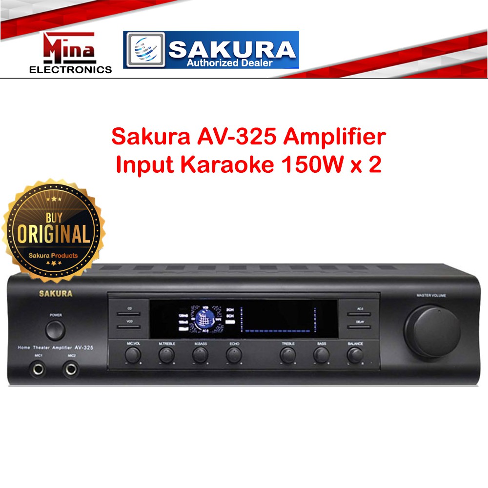 SAKURA AV325 150Wx2 Home Theater Amplifier (Black) Shopee Philippines