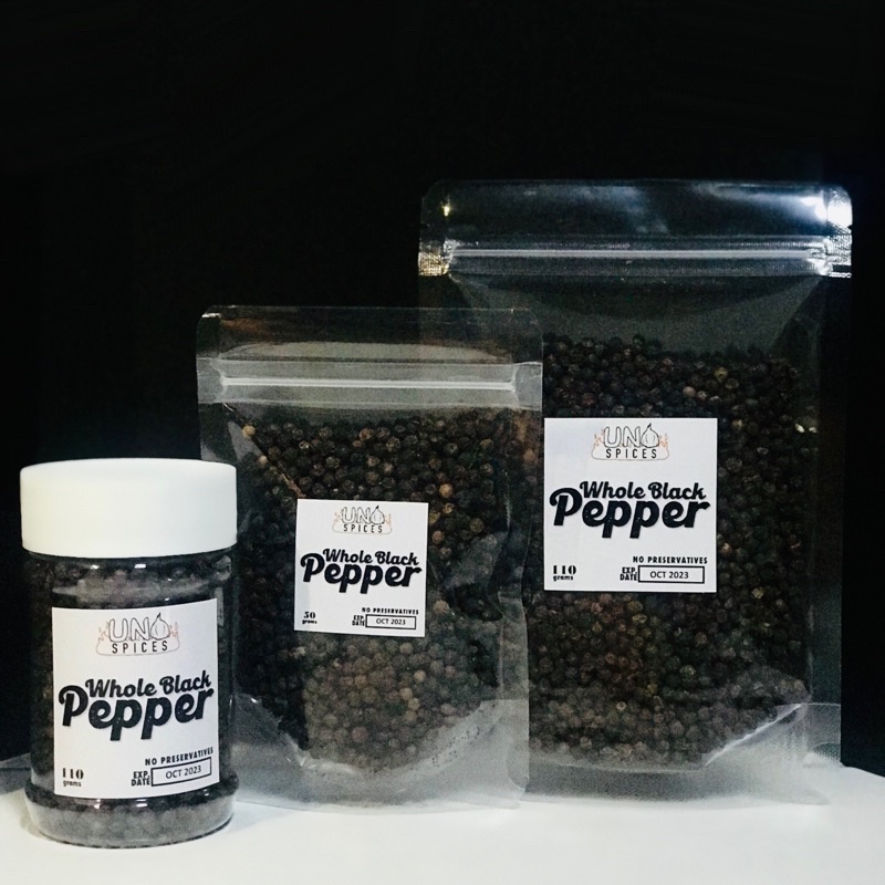 WHOLE BLACK PEPPERCORN/PAMINTANG BUO 110g and 50g ( UNO SPICES