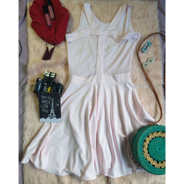 baby pink overall dress