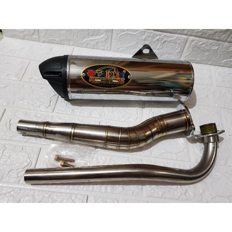 TAIKOM POWER PIPE CHROME STAINLESS ELBOW/BLACK FOR XRM 125/RS 125 CARB ...