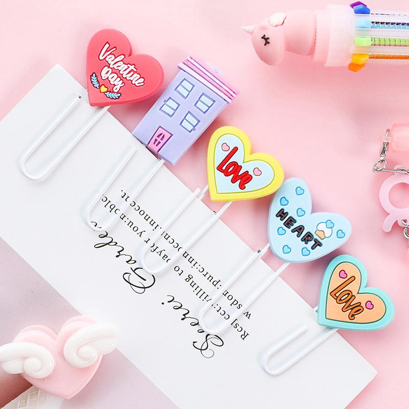 10 Pcs Office Supplies Animal Paper Clips Random Colorful Desk