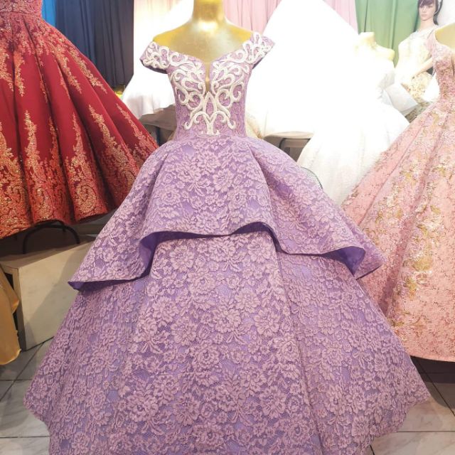 violet gown for debut