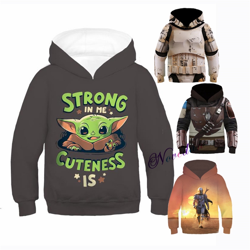Star Wars The Mandalorian Baby Yoda Pullover Hoodie Jacket Coat 3D Sweatshirt