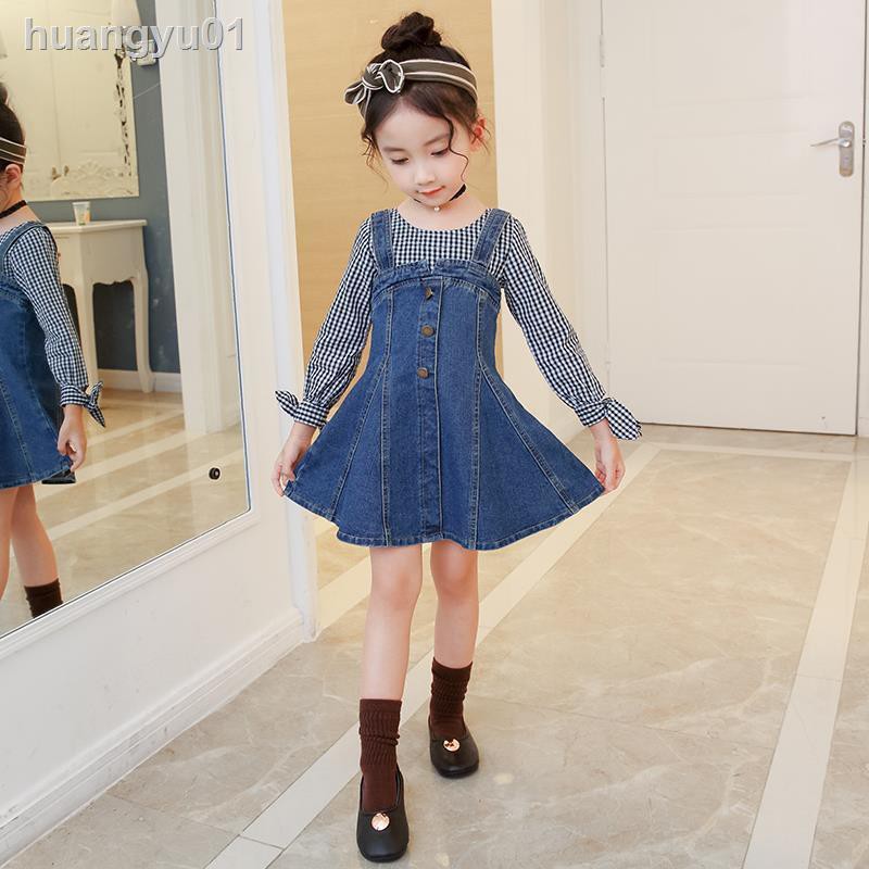 denim skirt and long sleeve