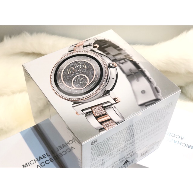 michael kors sofie pave silver tone smartwatch