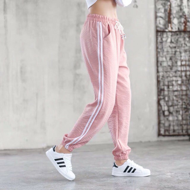 light pink jogger pants