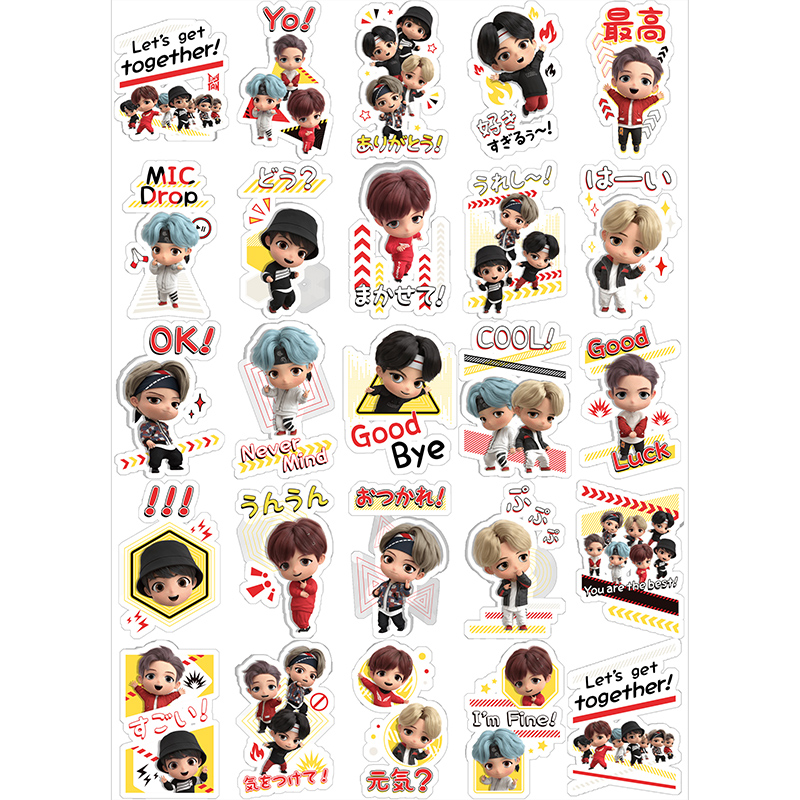kpop bts cartoon tiny tan phone laptop diy stickers cute photo stickers for luggage notebook shopee philippines
