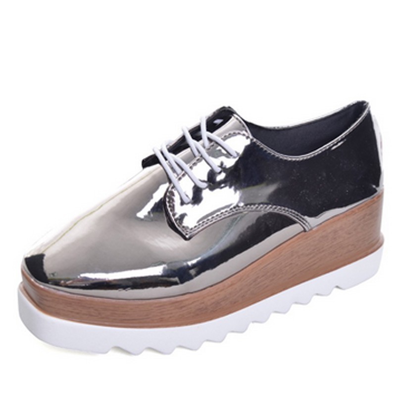 Platform Casual Shoes  Women s Lace Up Oxfords Spring Flats 