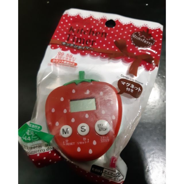 Cute Mini Digital Kitchen Timer With Magnet Daiso Strawberry