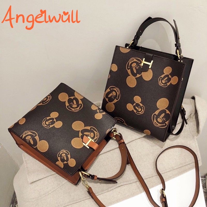 mickey classic leather handbag