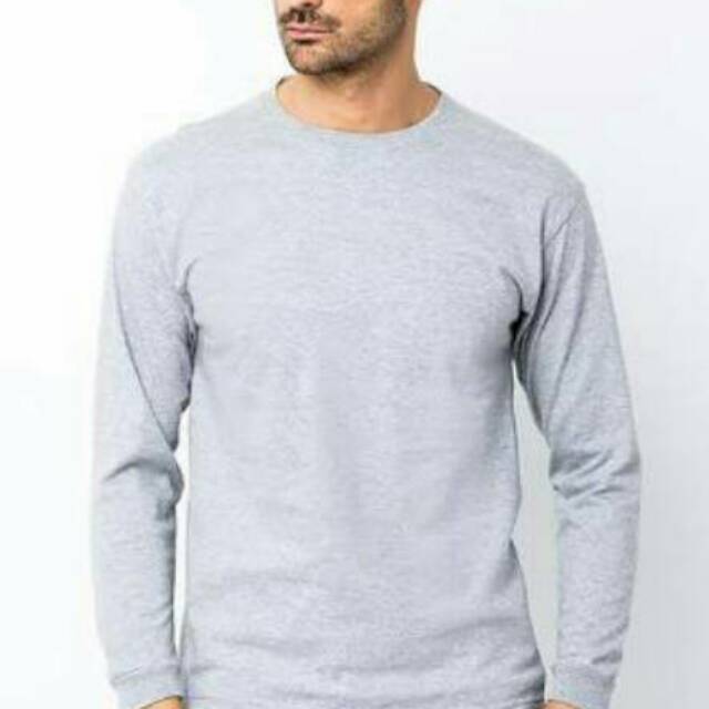 Download Plain T Shirt Men Cotton Combed 30s Long Arm Longsleeve Color Misty Ash 68 Shopee Philippines