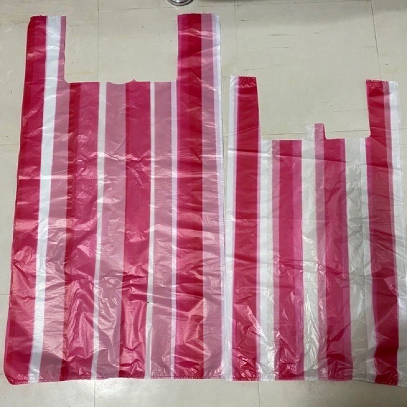50pcs Stripes Plastic Sando Bag Jumbo Jumbo XL THICK Red White Stipes