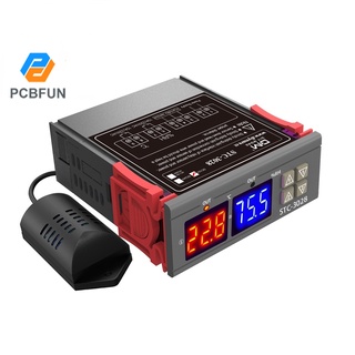 Pcbfun Stc-3028 Thermostat Ac110-220V 10A Dual Led Display Dc12V/24V Temperature And Humidity Controller With Probe