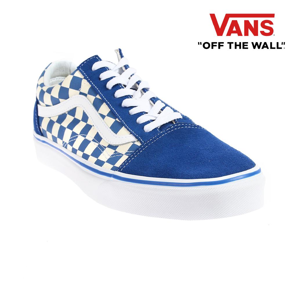 vans primary check old skool blue