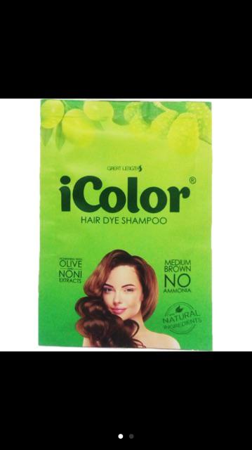  iColor Hair Dye  Shampoo Medium Brown 30ML Sachets Shopee 