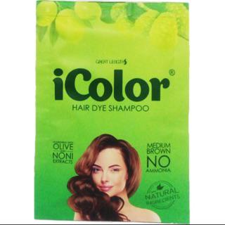 Icolor Hair Dye Shampoo Medium Brown 30ml Sachets