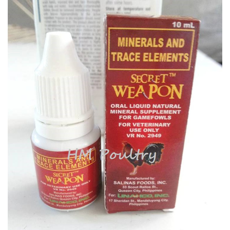 Secret Weapon Oral Liquid Natural Supplement For Gamefowls 10 Ml Shopee Philippines